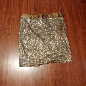 The Limited Sequin Gold Skirt